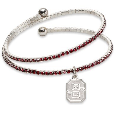 North Carolina State University Amped Logo Crystal Bracelet NCS077BR-CR