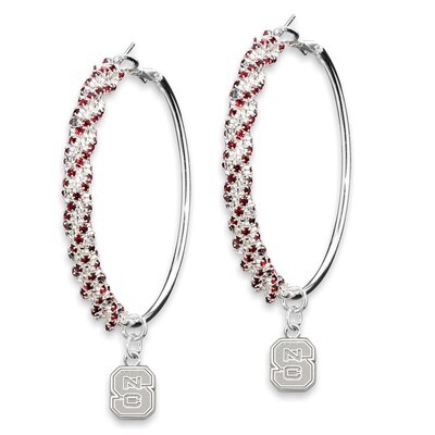 North Carolina State University Amped Logo Crystal Earrings NCS077ER-CR