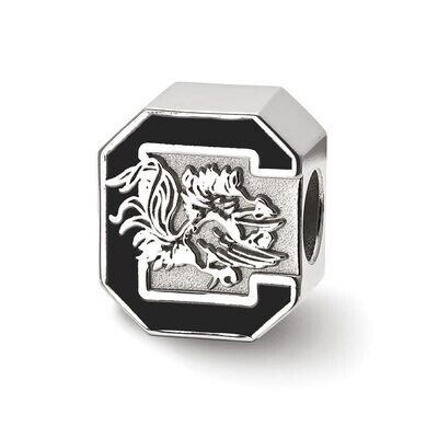 University of South Carolina C with Gamecock Centered Enameled Logo Bead Sterling Silver SS500USO, …