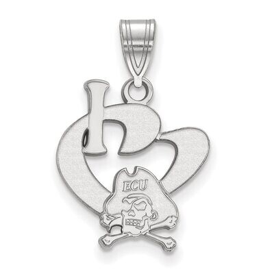 East Carolina University Large I love Logo Sterling Silver SS016ECU, MPN: SS016ECU, 886774681580