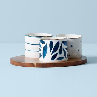 Lenox Blue Bay Round Snack Bowls Set of 3 890207, MPN: 890207, 882864856609
