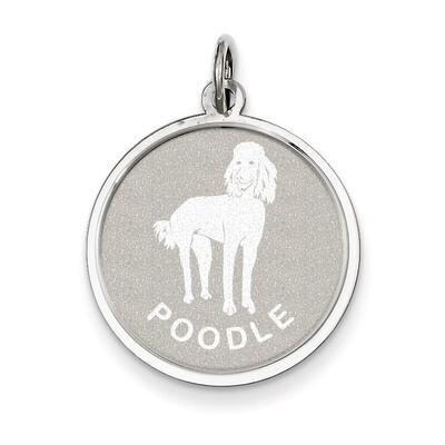 Poodle Disc Charm Sterling Silver QC2698, MPN: QC2698, 883957137292
