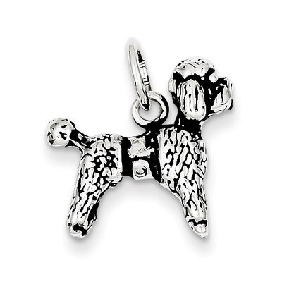 Poodle Charm Antiqued Sterling Silver QC7828, MPN: QC7828, 883957137698