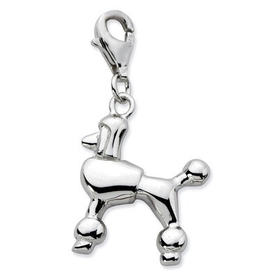 Poodle Charm Sterling Silver QCC621 by Amore La Vita, MPN: QCC621, 886774074092