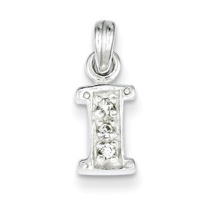 Initial I Pendant Sterling Silver Diamond QC6717I, MPN: QC6717I, 883957569314