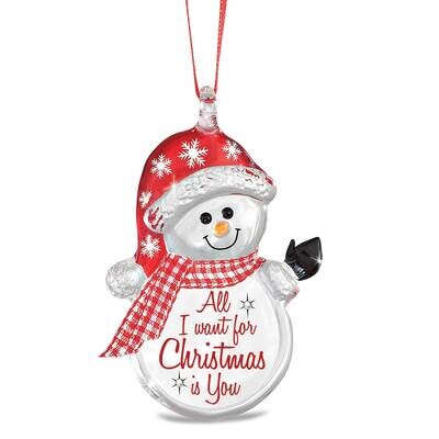 All I Want is You Snowman Glass Figurine Ornament GM21628, MPN: GM21628, 708873040207