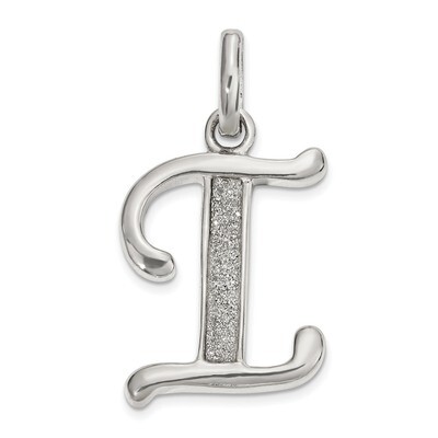 Glitter Enamel Letter I Pendant Sterling Silver Polished QC9181I, MPN: QC9181I, 886774003344