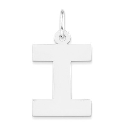Block Initial I Charm Sterling Silver Medium QC5095I, MPN: QC5095I, 191101182433