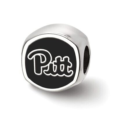 University of Pittsburgh Pitt Script Cushion Shaped Double Logo Bead Sterling Silver SS501UPI, MPN:…