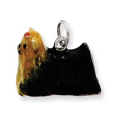 Yorkshire Terrier Charm Sterling Silver Enameled QC6406, MPN: QC6406, 886774373270