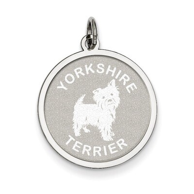 Yorkshire Terrier Disc Charm Sterling Silver QC2714, MPN: QC2714, 883957137438