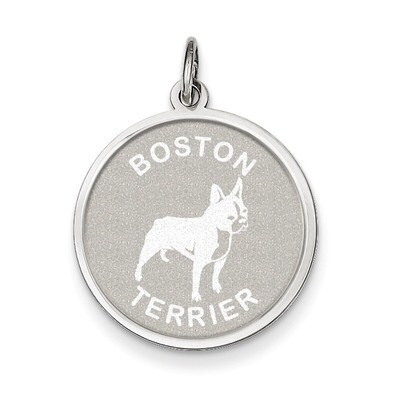 Boston Terrier Disc Charm Sterling Silver QC2673, MPN: QC2673, 883957136561