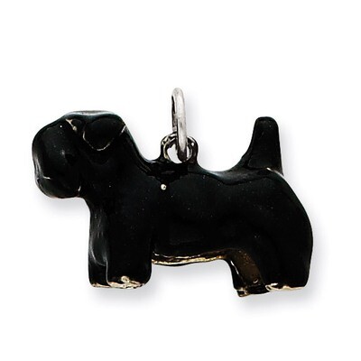 Large Scottish Terrier Charm Sterling Silver Enameled QC6429, MPN: QC6429, 886774373508