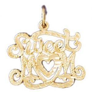 Dazzlers Jewelry Sweet Mom Pendant Necklace Charm Bracelet in Yellow, White or Rose Gold 9856, MPN:…