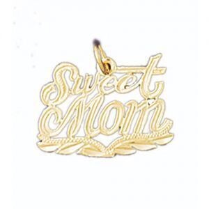 Dazzlers Jewelry Sweet Mom Pendant Necklace Charm Bracelet in Yellow, White or Rose Gold 9855, MPN:…