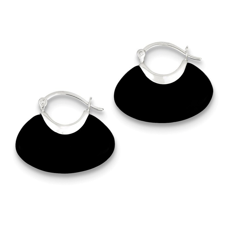 Onyx Earrings Sterling Silver QE5132, MPN: QE5132, 191101561153