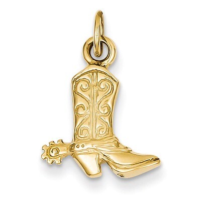 3-D Cowboy Boot Pendant 14k Gold D2928, MPN: D2928, 883957864273