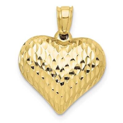 Textured 3-D Heart Pendant 10k Gold Polished 10D2888, MPN: 10D2888,