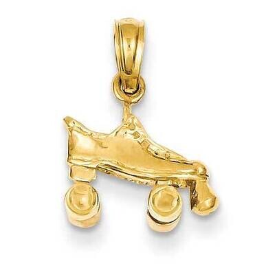 3-D Roller Skate Pendant 14k Gold D4267, MPN: D4267, 637218020164