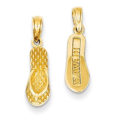 3-D Hawaii Flip-Flop Pendant 14k Gold D1366, MPN: D1366, 637218045419