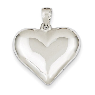 Polished Hollow Heart Pendant 14k White Gold D2889, MPN: D2889, 883957864136