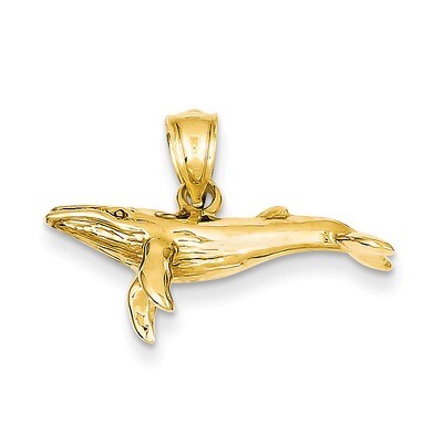 3-D Humpback Whale Pendant 14k Gold D4133, MPN: D4133, 637218106578