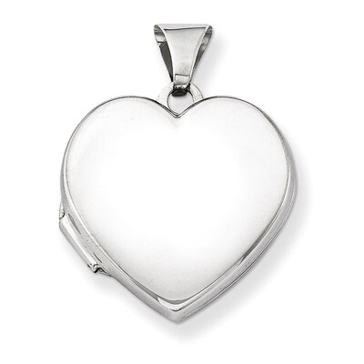 Plain 18mm Heart Locket Sterling Silver QLS90, MPN: QLS90, 886774116693