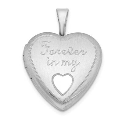 Satin Forever In My Heart 16mm Heart Locket Sterling Silver Rhodium-plated QLS1050, MPN: QLS1050,