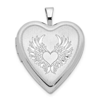 21mm Brushed and Polished Heart with Wings Heart Locket Sterling Silver QLS899, MPN: QLS899, 886774…