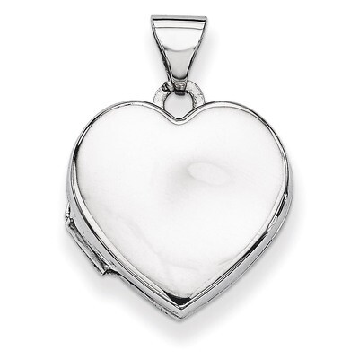 Plain 15mm Heart Locket Sterling Silver QLS89, MPN: QLS89, 886774116679