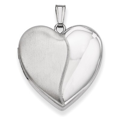Heart Locket Sterling Silver 24mm Polished &amp; Satin QLS325, MPN: QLS325, 883957143552