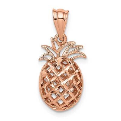 Diamond-cut 3D Pineapple Pendant 14K Rose Gold Polished D4534, MPN: D4534, 883957767864