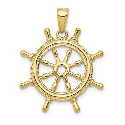 3D Ships Wheel Pendant 10k Gold 10K3071, MPN: 10K3071,