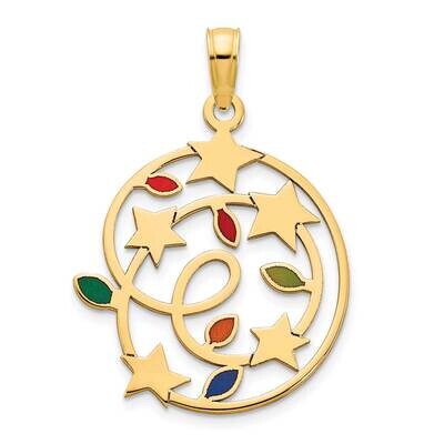 Epoxy Christmas Lights and Stars Pendant 14k Gold D5251, MPN: D5251,