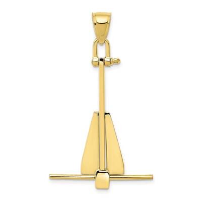 3D Moveable Anchor Pendant 10k Gold 10K3086, MPN: 10K3086,