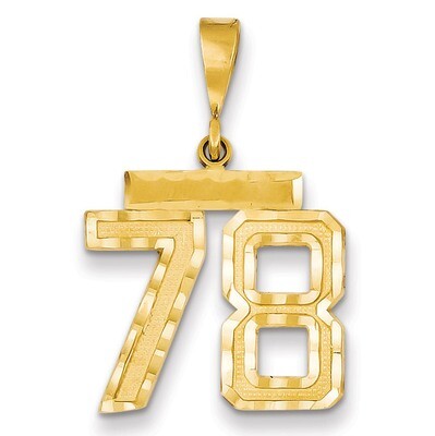 Number 78 Charm 14k Gold Medium Diamond-cut  MN78, MPN: MN78, 883957139906