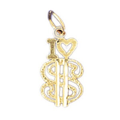 Dazzlers Jewelry I Love $ Pendant Necklace Charm Bracelet in Yellow, White or Rose Gold 10775, MPN:…