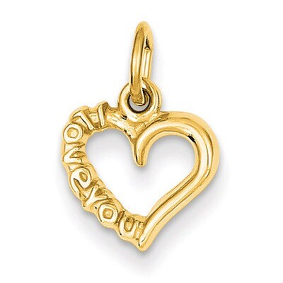I Love You Heart Charm 14k Gold Polished C2170, MPN: C2170, 886774088518