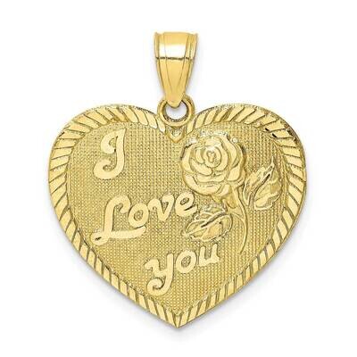 Diamond-cut I Love You Heart Charm 10k Gold 10C1348, MPN: 10C1348, 883957781624