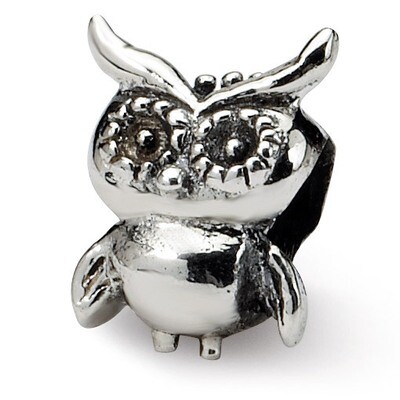 Owl Bead - Sterling Silver QRS1237, MPN: QRS1237, 883957277363