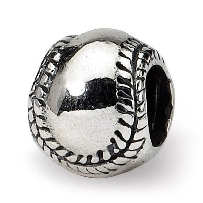 Softball Bead - Sterling Silver QRS1233, MPN: QRS1233, 883957277325