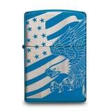 Zippo High Polish Blue Patriotic Eagle &amp; Flag Design Lighter GM25914, MPN: GM25914, 191693114485