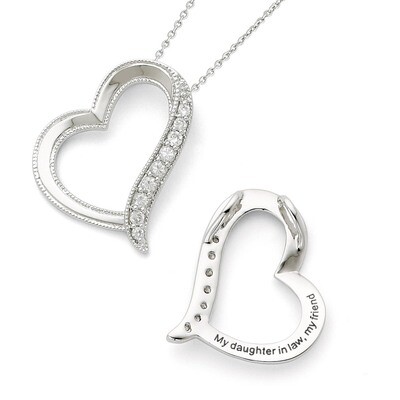 Diamond Daughter-In-Law 18 Inch Necklace Sterling Silver Antiqued QSX286, MPN: QSX286, 883957293714