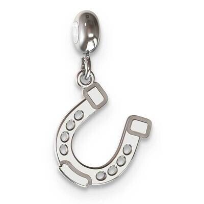 Memi Lucky Horseshoe Charm Sterling Silver Rhodium-plated ME149-SS, MPN: ME149-SS,