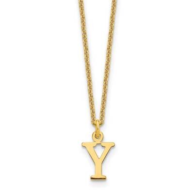 Letter Y Initial Pendant with Chain 14k Gold Cutout XNA727Y/Y, MPN: XNA727Y/Y, 191101672590