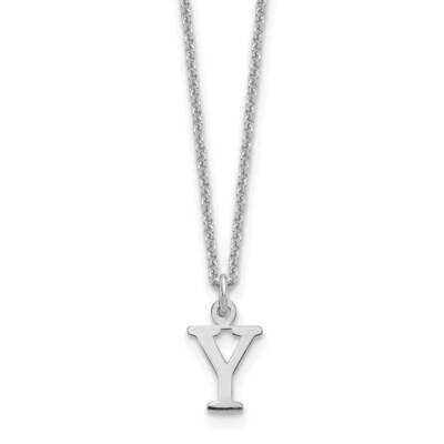 Letter Y Initial Pendant with Chain 14k White Gold Cutout XNA727W/Y, MPN: XNA727W/Y, 191101672330