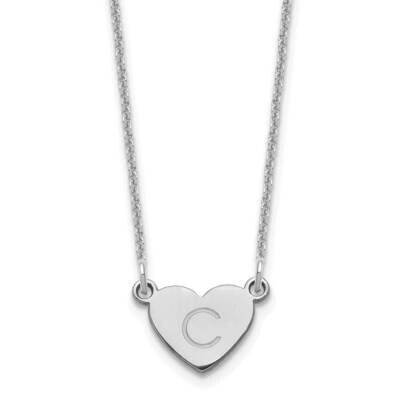 Initial Heart Necklace 14k White Gold XNA1347W, MPN: XNA1347W,
