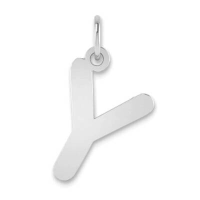 Bubble Letter Y Initial Pendant 14k White Gold Polished YC1441WY, MPN: YC1441WY,