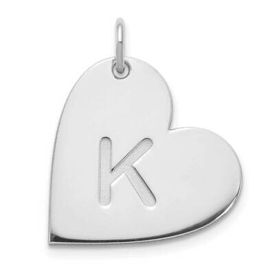Initial Heart Charm 10k White Gold 10XNA1195W, MPN: 10XNA1195W,