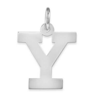 Medium Block Initial Y Charm Sterling Silver Rhodium-plated QC5095Y, MPN: QC5095Y, 883957731773